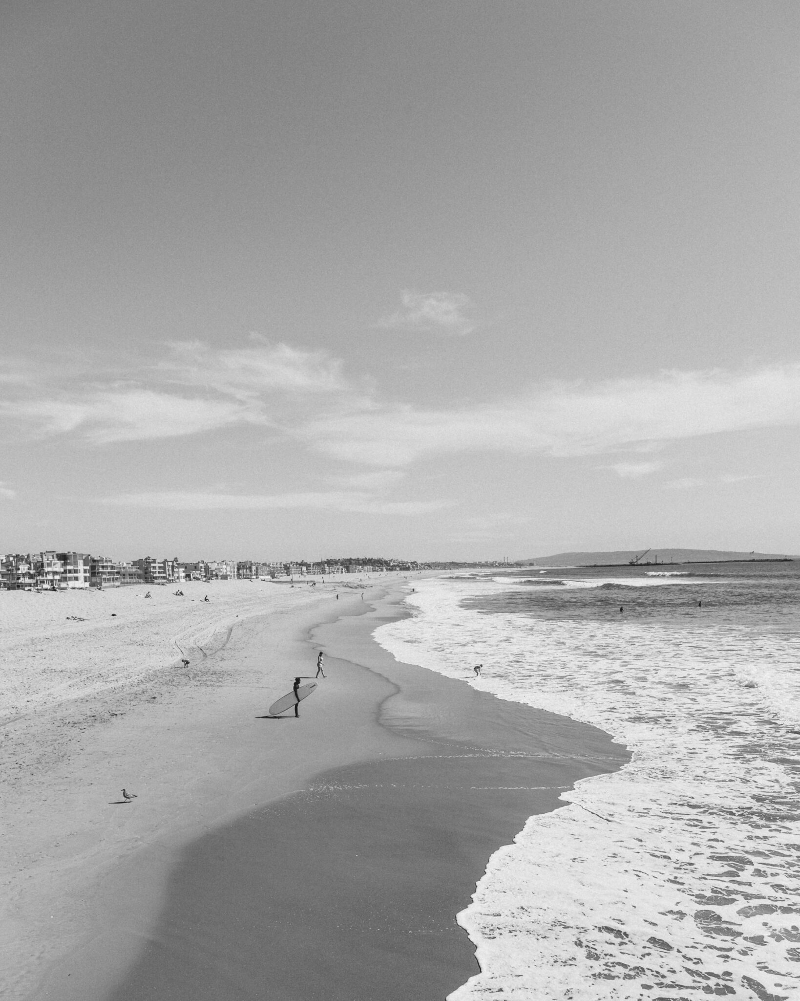 surfers at the beach in southern california